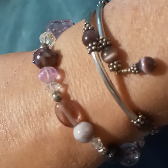 Wrap & toggle brackets 2 brackets toggle sz 7.5 wrap art glass and resin - Picture 6 of 11